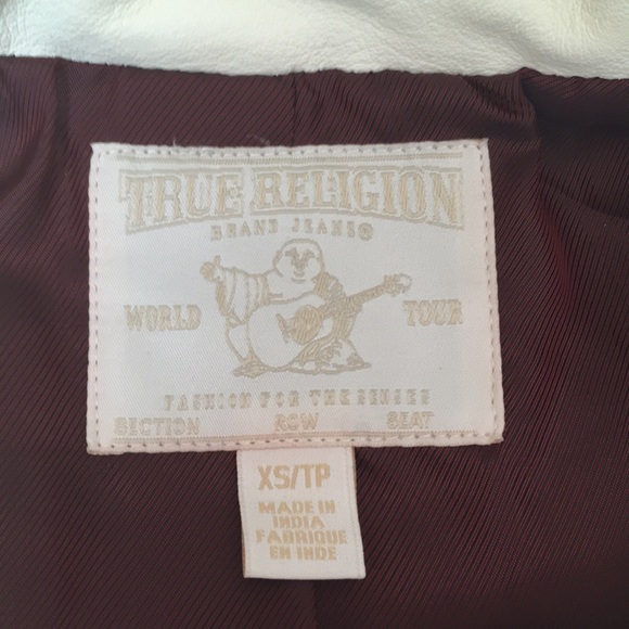 True Religion lambskin leather moto jacket size xs - Picture 6 of 7